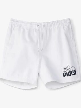 PUMA NOAH Men's White Relaxed-Fit Cotton-Blend Casual Shorts 623865 Size M